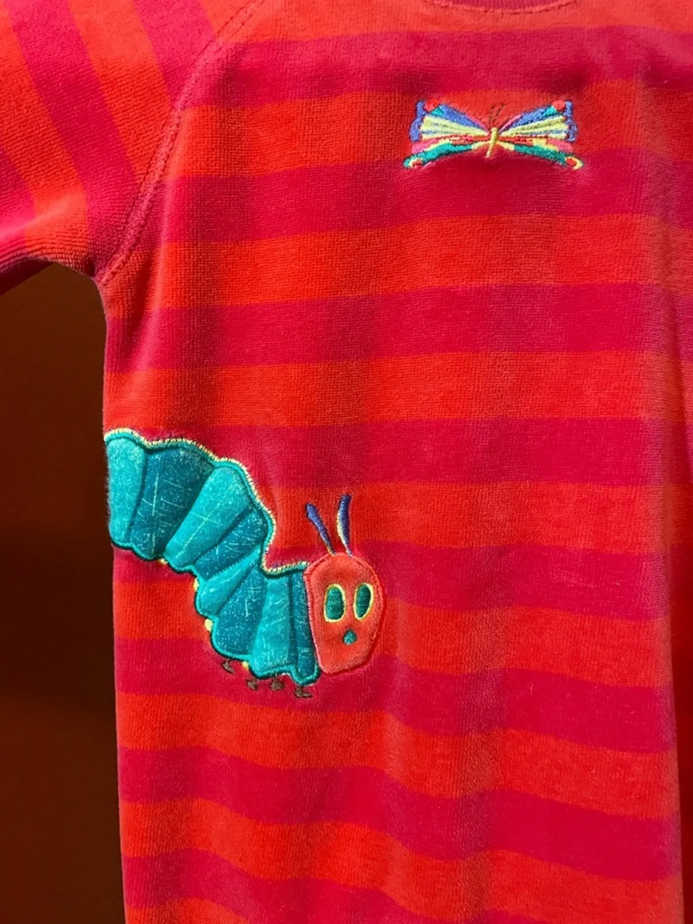 Carter’s Infants Vintage Velour Striped The Very‎ Hungry Caterpillar Book Romper